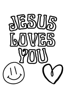 Jesus Loves You Coloring Page by Miss Hannah | TPT