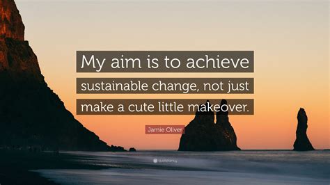 Jamie Oliver Quote: “My aim is to achieve sustainable change, not just make a cute little makeover.”