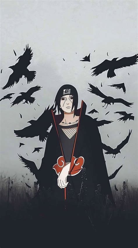 Download Akatsuki Itachi Grey And Black Wallpaper | Wallpapers.com