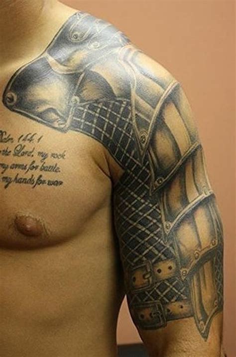 Shoulder Tattoo Of Armor • Half Sleeve Tattoo Site