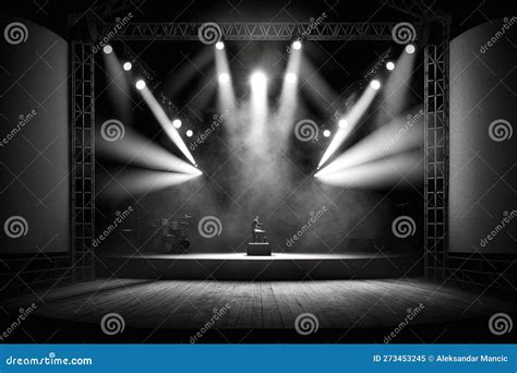 Empty concert stage stock illustration. Illustration of light - 273453245