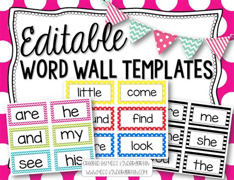 Editable Word Wall Templates! - Miss Kindergarten