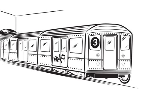 Subway Train Car Pages Coloring Pages