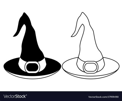 Halloween witch hat icon Royalty Free Vector Image