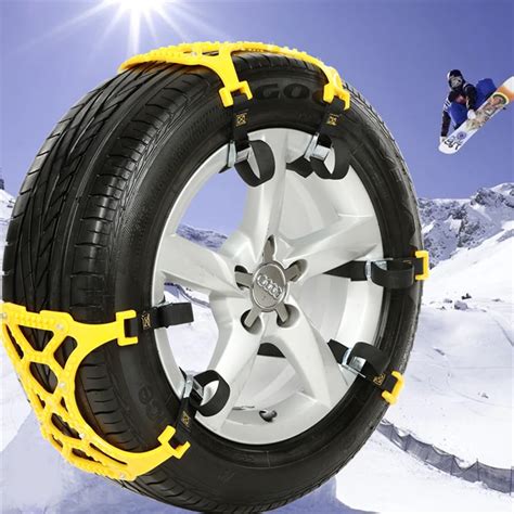 Encell 6pcs/set Snow Chains Universal Suit Tyre Winter Roadway Safety Tire Chains Snow Climbing ...