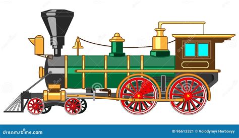 Bright Cartoon Steam Locomotive | CartoonDealer.com #96613321