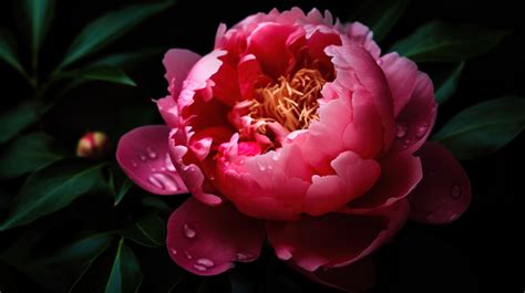 Pink Peony Background Is On A Dark Backgrounds | JPG Free Download - Pikbest