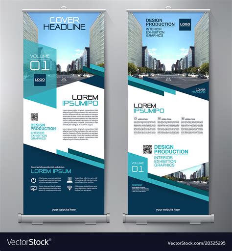 Business roll up standee design banner template Vector Image