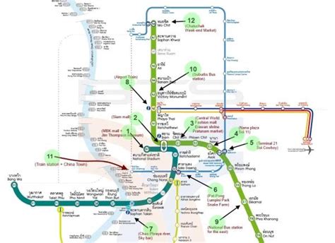 Bangkok bts map with attractions - Map of bangkok bts map with attractions (Thailand)