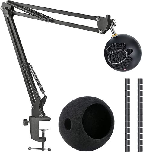 Amazon.com: Snowball Mic Boom Arm Stand with Pop Filter, Compatible with Blue Snowball, Blue ...