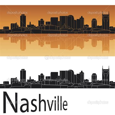 Nashville Skyline Silhouette | Nashville skyline — Stock Vector © paulrommer #11825550 ...