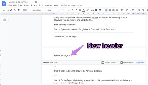 How to Create a Different Header and Footer for Each Page in Google Docs - Guiding Tech
