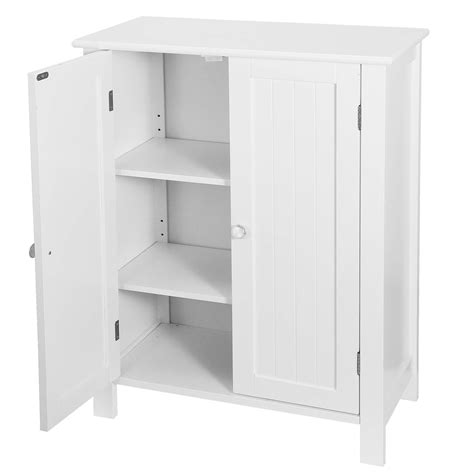 Buy SUPER DEAL Modern Bathroom Floor Storage Cabinet with Adjustable Shelf and Double Door Rust ...