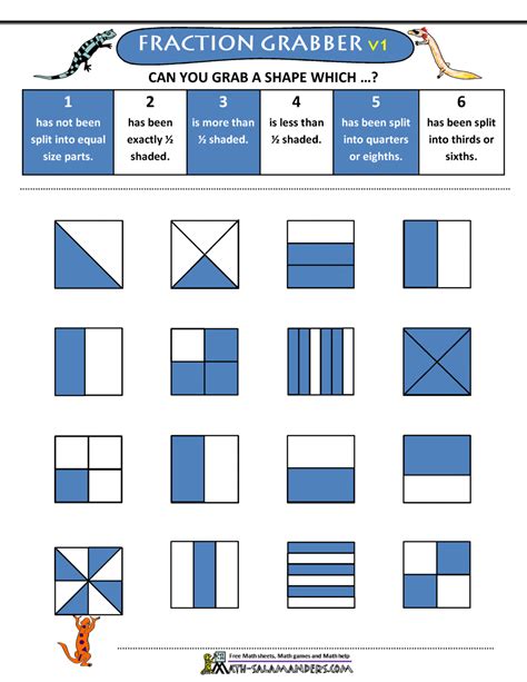 Math Games For 3rd Graders Fractions