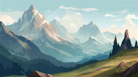 Animated Mountains Landscape Wallpaper 4k And 1080p 2px Background, Cartoon Picture Of Mountains ...