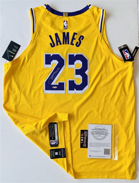 LeBron James Autographed Los Angeles Lakers Jersey - Gold - The Autograph Source