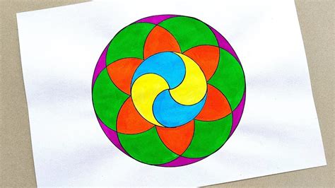 How to Draw a Geometric Circle Pattern step by step in easy way | Geometric Circle Art | Mandala ...