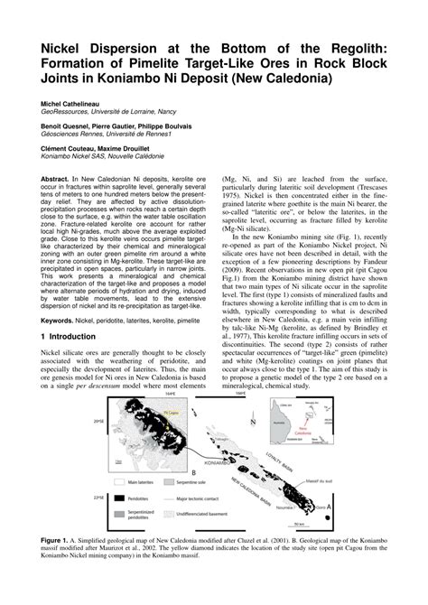 (PDF) Nickel Dispersion at the Bottom of the Regolith: Formation of Pimelite Target-Like Ores in ...