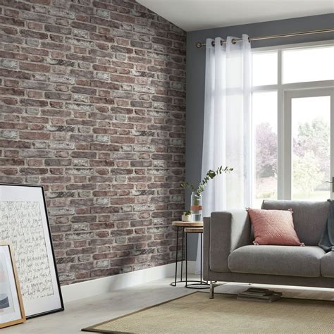 Red Brick Wallpaper Living Room Ideas : Exposed Brick Living Room Ideas | Bodhiwasuen