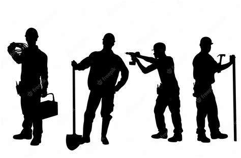 Premium Vector | Construction worker vector silhouette