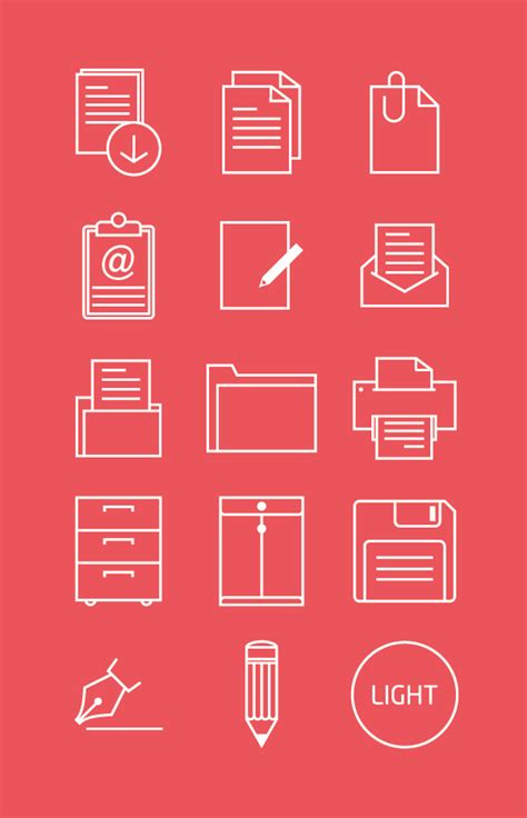 Office outline icon set on Behance