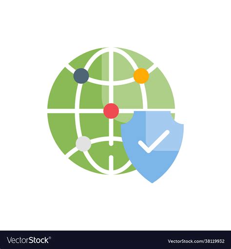 Network security style flat icon Royalty Free Vector Image