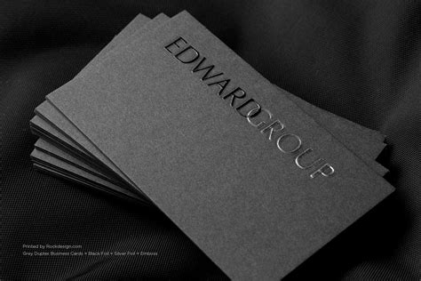 FREE ONLINE premium gray embossed foil business card template | RockDesign.com