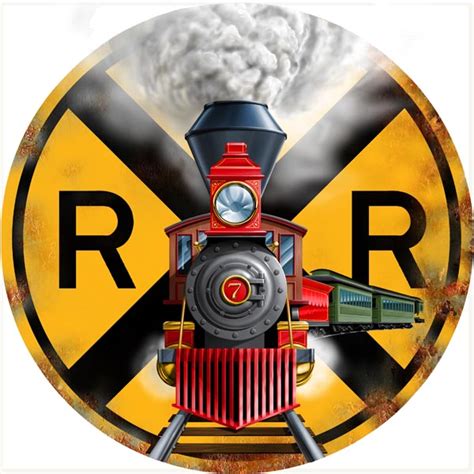 Vintage 440 Railroad Crossing Sign 14" Round - MrTrain