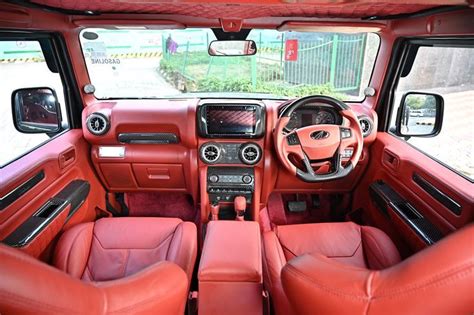 New Thar Interior Modification | Luxury car interior, Mahindra thar, Red interiors