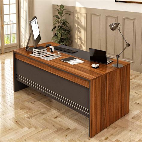 ARYA 71″ Modern Home & Office Furniture Desk Rustic Brown & Black – Casa Mare