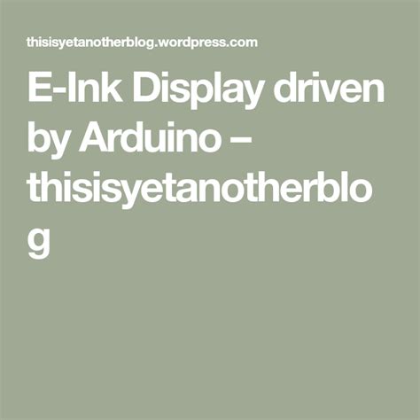 E ink display driven by arduino – Artofit