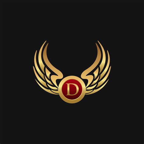 Luxury Letter D Emblem Wings logo design concept template 611276 Vector Art at Vecteezy