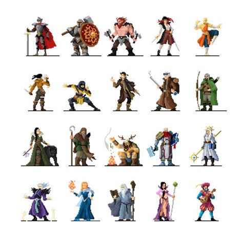 RPG classes infographic pixel art on Behance | Pixel art characters, Pixel art tutorial, Pixel ...