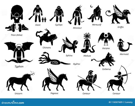 Creatures Greek Mythology Stock Illustrations – 402 Creatures Greek Mythology Stock ...