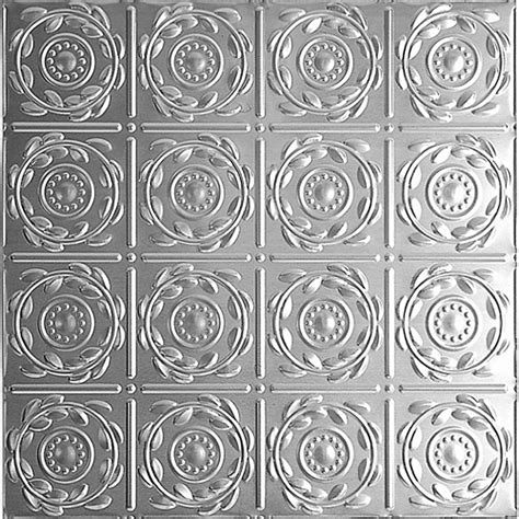 Shanko 2Feet X 2Feet Steel Silver Lay-In Ceiling Tile Design Repeat Every 6 Inches | The Home ...