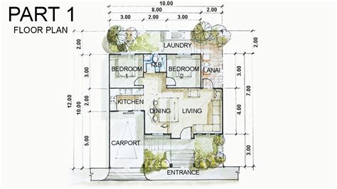 2 BEDROOMS BUNGALOW FLOOR PLAN : PART 1 of 2 - YouTube