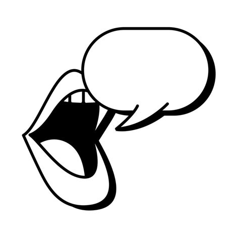 Pop art mouth speaking with speech bubbleline style icon 2482907 Vector Art at Vecteezy