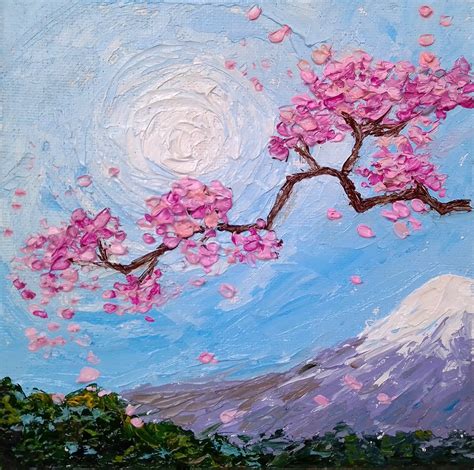 Sakura Painting Cherry Blossom Art Original Art Japan Painting | Etsy