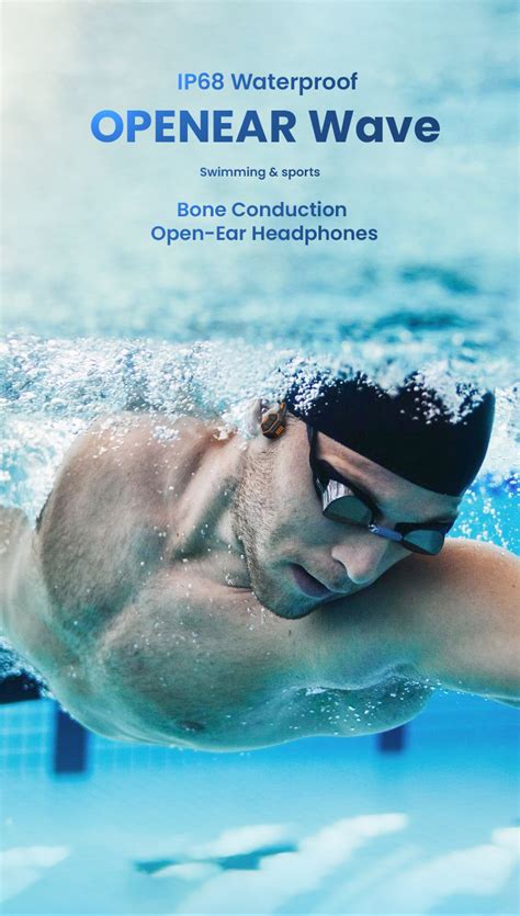 OPENEAR Wave Wireless Waterproof Bone Conduction Headphones with 16GB designed for Sports