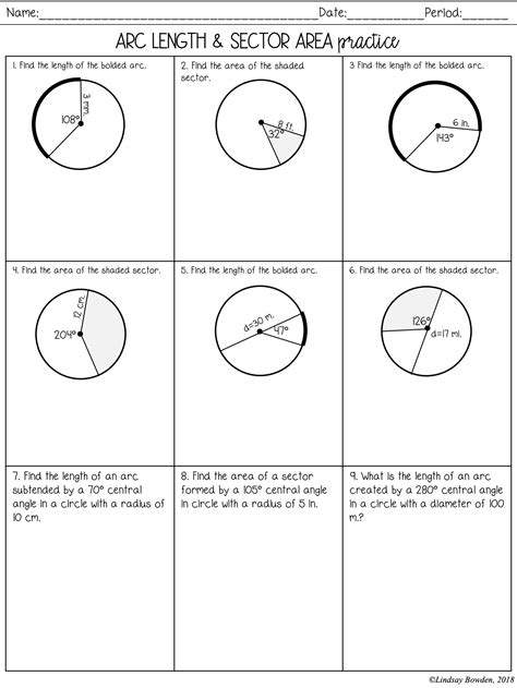 Circumference And Arc Length Worksheet