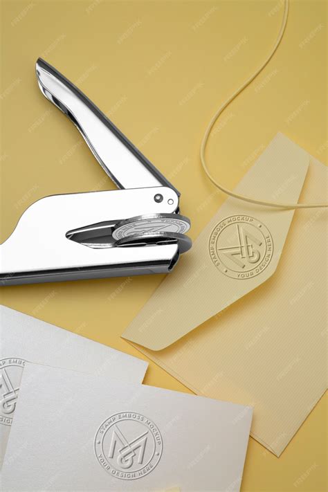 Premium PSD | Metallic stamp with embossed logo effect on paper