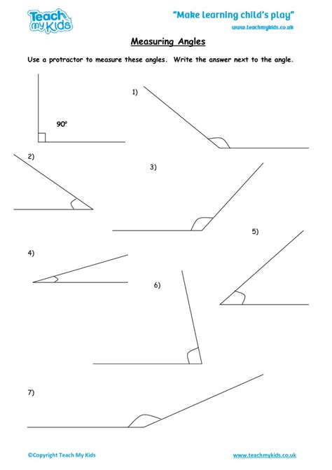 Angle Measurement Worksheets