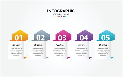 Vector Horizontal Infographic thin line design with icons and 5 options or steps. Horizontal ...