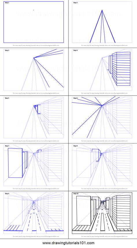 One Point Perspective City Drawing at PaintingValley.com | Explore collection of One Point ...