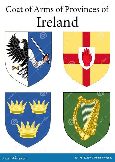 Ireland Provinces Coat of Arms Set Stock Vector - Illustration of republic, federation: 176112199