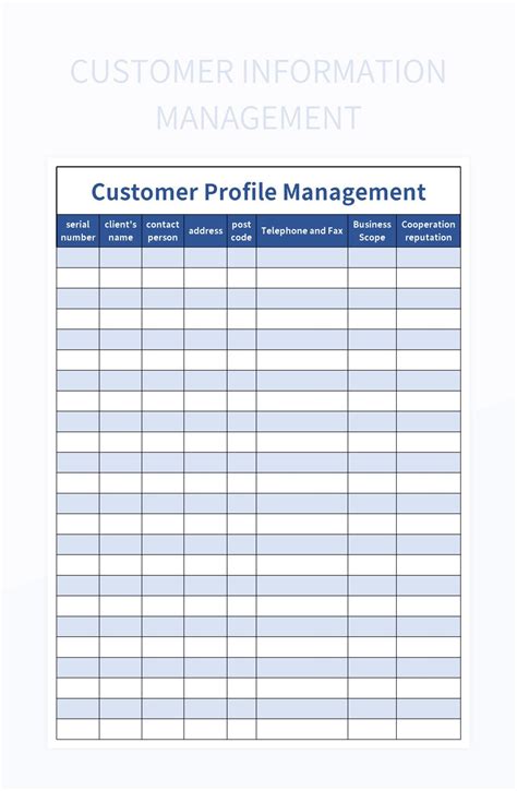 Customer Information Management System Excel Template And Google Sheets File For Free Download ...