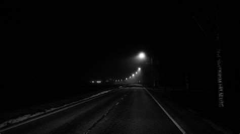 Road Lights Night Black And White Dark Background 4K HD Dark Background Wallpapers | HD ...