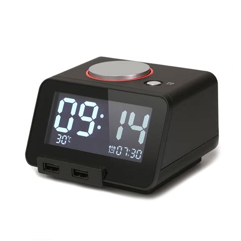 Alarm Clock with Port USB for Smartphone And Indoor Thermometer | eBay