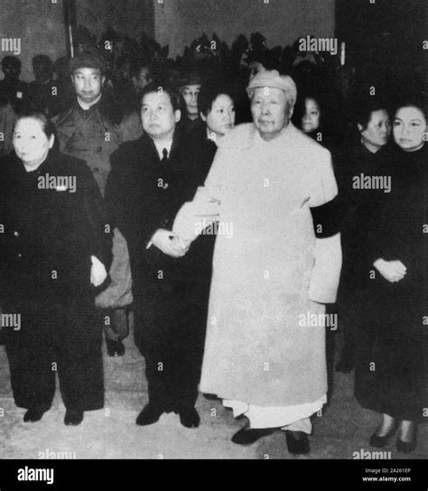 Soong Qing ling, Hua Guofeng, Mao Zedong, Prince Sihanouk and Queen Monique of Cambodia at the ...