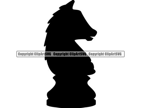 Knight Chess Piece Silhouette Board Game Player Club FIDE - Etsy